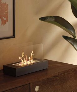 TecnoAir Cremona Bioethanol Eco Table Fireplace - Black