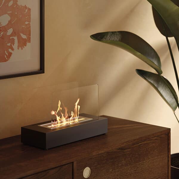 TecnoAir Cremona Bioethanol Eco Table Fireplace - Black