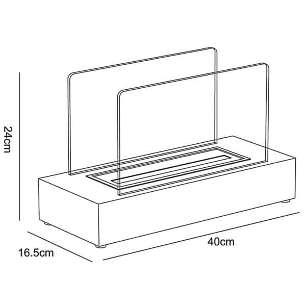 TecnoAir Cremona Bioethanol Eco Table Fireplace - Black