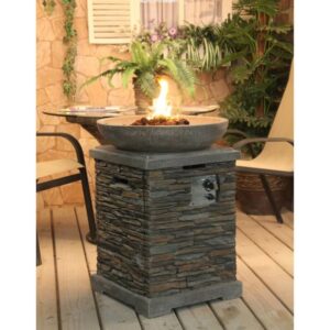 Callow Premium Slate Effect Gas Fire Pit and Fire Bowl