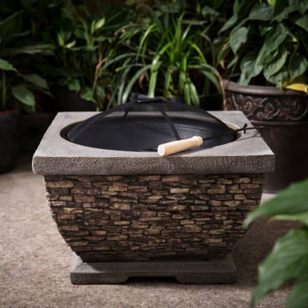 Callow Premium Wood Burning Stone Fire Pit and Patio Heater