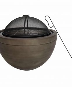 Callow County Deluxe Wood Firepit with Spark Guard, Poker and BBQ Grill