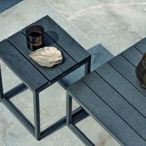 LIFE Mallorca Corner with Side Tables - Lava/Black Polywood