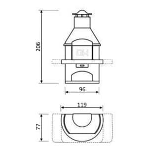 Callow Rondo Modern Masonry Charcoal BBQ Grill