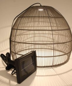 Callow Outdoor Solar LED Pendant Light with Grey Rattan Effect Shade