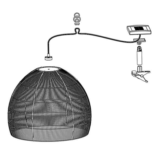 Callow Outdoor Solar LED Pendant Light with Grey Rattan Effect Shade