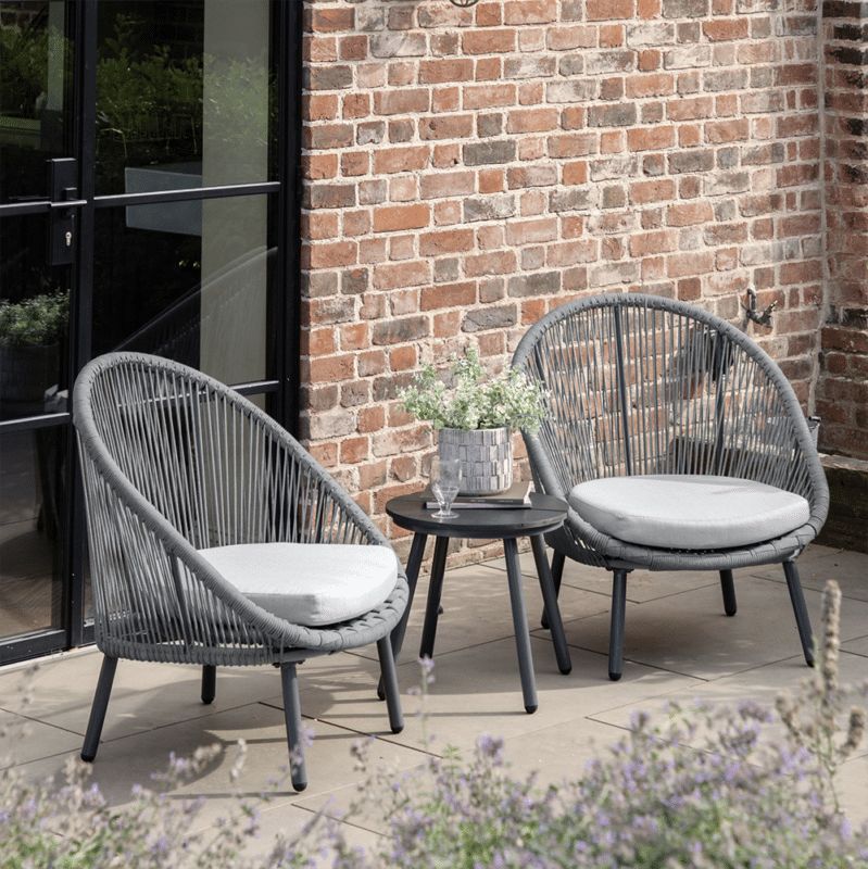 GLS Auriga 2 Seater Bistro Set Charcoal