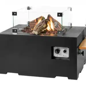 Happy Cocoon Rectangular Fire Pit in Black