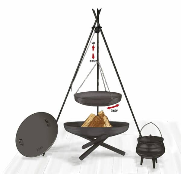 Cook King 180cm Tripod with Steel Wok