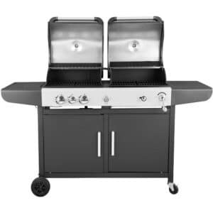 Callow Dual Fuel Gas and Charcoal BBQ with premium cover and Rotisserie