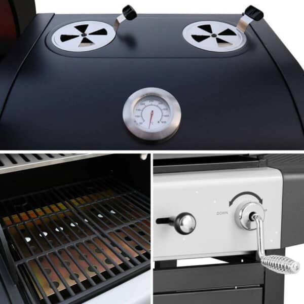 Callow Dual Fuel Gas and Charcoal BBQ with premium cover and Rotisserie