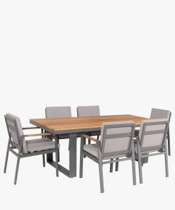 Pacific Lifestyle Stockholm Anthracite Outdoor 6 Seater Dining Set