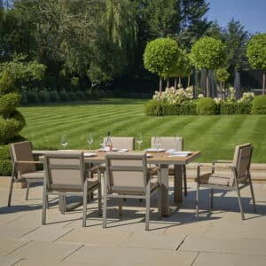 Stockholm Limestone Outdoor 6 Seater Dining Set