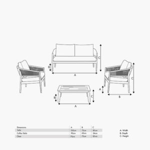 Pacific Lifestyle Denver Grey Outdoor Seating Set