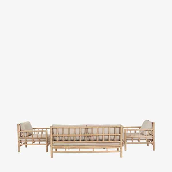 Pacific Lifestyle Costa Rica Natural Bamboo Finish Outdoor Seating Set