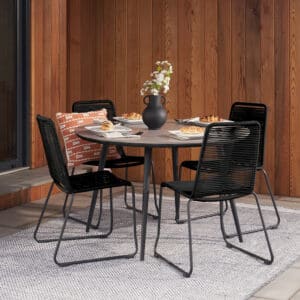 Pacific Lifestyle Pang Black Outdoor 4 Seater Dining Set