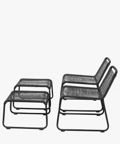 Pacific Lifestyle Pang Black Outdoor Hocker Set