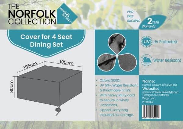 Norfolk Leisure Bellmount 4 Seater Dining Cover