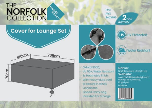 Norfolk Leisure Easton 3 Seater Lounge Cover