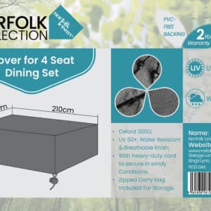 Norfolk Leisure Hemsby 4 Seater Dining Cover