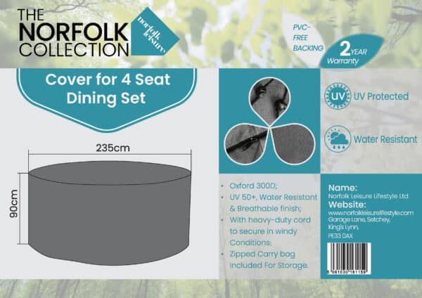 Norfolk Leisure Wroxham Delux 4 Seat Dining Cover