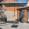 Norfolk Leisure Royce Premium 2.5m Square Parasol LED - Wood Look Frame - Novasun™ SMOKE GREY Canopy & Cover