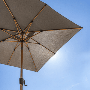 Norfolk Leisure Royce Premium 2.5m Square Parasol LED - Wood Look Frame - Novasun™ SMOKE GREY Canopy & Cover