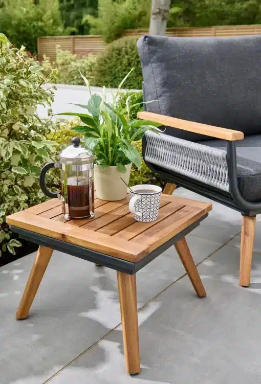 Kimora Relax Bistro with foot stools and Grey Fabric Cushion